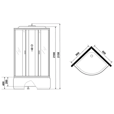 Душевая кабина Niagara Classic (67071414F) (800х800х2150) 8