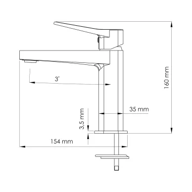 Смеситель для раковины Wasserkraft Bever 2400 2403, черный матовый 14