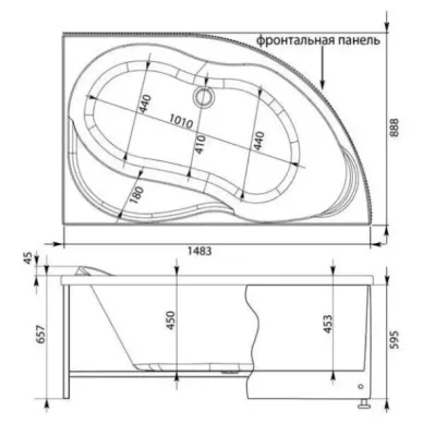 Акриловая ванна Aquanet Graciosa 310240 150х90 правая 7