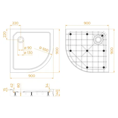 Поддон для душа RGW SMC/R-C 12350488-0101 80x80 см, белый 7