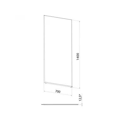 Шторка для ванной Triton Статик-Блэк 70x140 профиль чёрный/стекло прозрачное 4