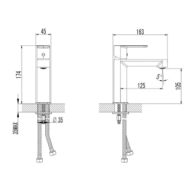 Смеситель для раковины AQUAme Parma AQM6610GM темный металл 5