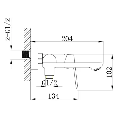 Смеситель для ванны Azario Alanti AZ-K3032MG с лейкой, золото матовое 7