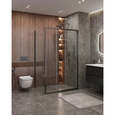 Душевой уголок Cezares Molveno MOLVENO-AHF-31-120/90-C-GM-IV 120x90 профиль оружейная сталь/стекло прозрачное 0