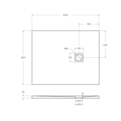 Поддон для душа Belbagno Uno TRAY-MR-UNO-AH-100/80-35-W-NO 100х80 см, белый матовый/чёрный 6