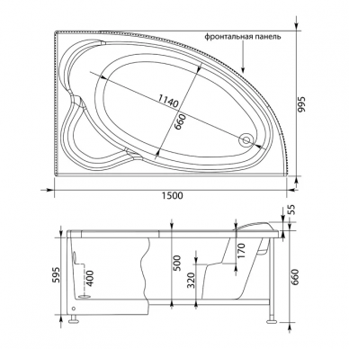 Акриловая ванна Aquanet Mayorca (150x100) правая без гидромассажа 6
