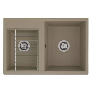 Мойка кухонная Aquaton Делия 78 DBL (1A723132DE250) серый шелк 5
