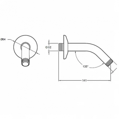 Душевой кронштейн Jacob Delafon Moxie (E11626-CP) 1
