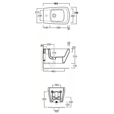 Биде подвесное Simas BadenBaden (BB19/F85) 2