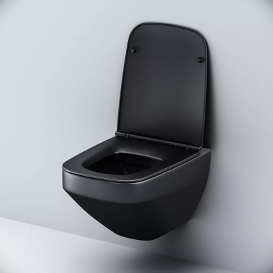 Чаша подвесного унитаза Am.Pm Inspire V2.0 FlashClean (C50A1700MBSC) безободковый, с микролифтом (черный матовый) 7