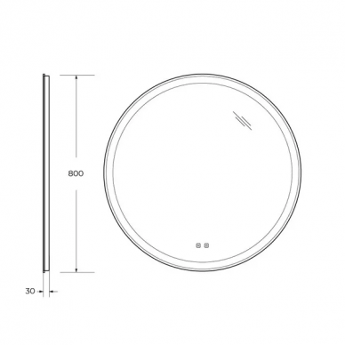 Зеркало Belbagno (SPC-RNG-800-LED-TCH-SND) (80 см) со встроенной подсветкой, голосовым управлением и подогревом. 10