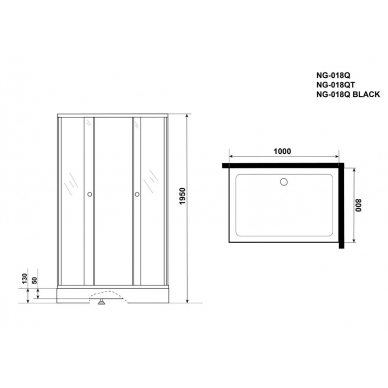 Душевой уголок Niagara Eco (NG-018-14QT) 100х80х195 см 5