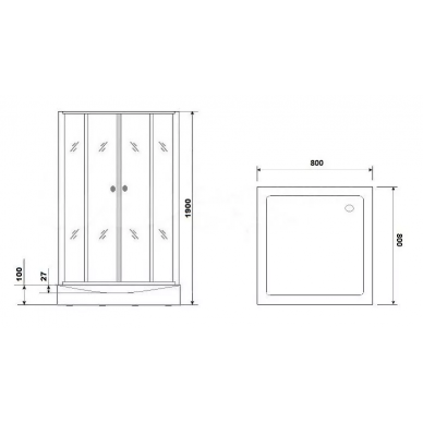 Душевая кабина Parly Frost (FQ811B) (80х80) 5