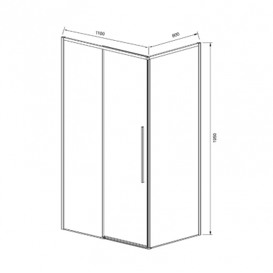 Душевой уголок Vincea Slim-N (VSR-4SN8011CL) 110х80х195 см, профиль хром/стекло прозрачное 4