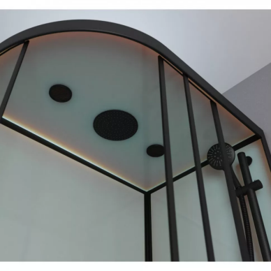 Душевая кабина Frank F412/1R Black (145009) (правосторонняя) 120х80х220 см, прозрачное стекло 5