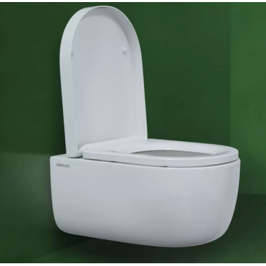 Чаша подвесного унитаза Berges EGO XL (082124) безободковый, с микролифтом, белый глянцевый 6
