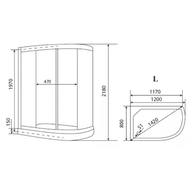 Душевая кабина Timo Eco (TE-0702L) 120*80*215 6