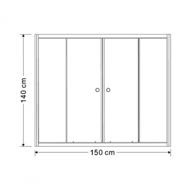 Шторка для ванной Aquanet AQ5 (150x140) (узорчатое стекло) 6