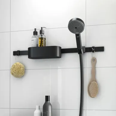 Держатель ручного душа Hansgrohe WallStoris 27917670 чёрный матовый 1