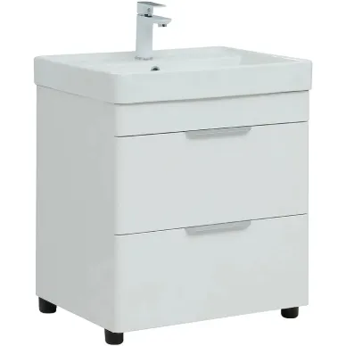 Тумба для ванной Aquanet Ирис New 310152 60 см, белая глянцевая 0