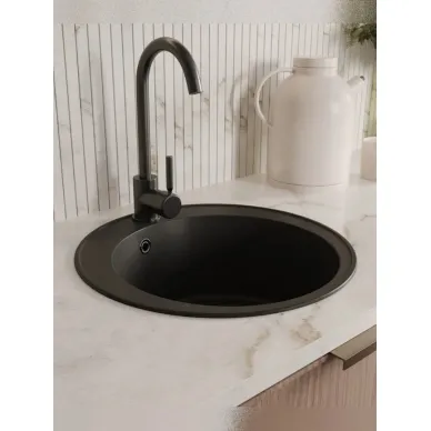 Мойка для кухни Teymi Lina Smart T120102 D48 круглая черная матовая 11
