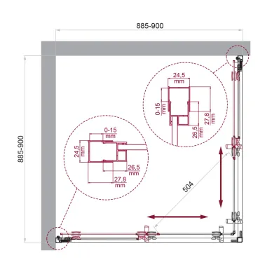 Душевой уголок BelBagno Luce LUCE-A-2-90-C-NERO 90x90 см, чёрный/прозрачное стекло 5