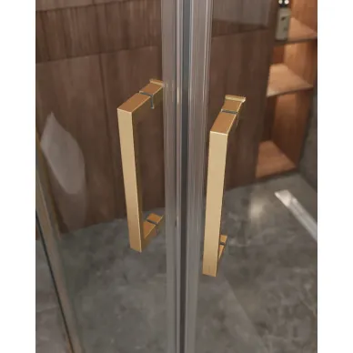 Душевой уголок Cezares Molveno MOLVENO-R-22-100+20-C-BORO-IV 120x120 профиль брашированное золото/стекло прозрачное 2