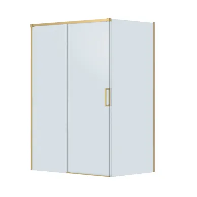 Душевой уголок Cezares Plane PLANE-AH-1-140/90-C-BORO 140x90 профиль брашированное золото/стекло прозрачное 0