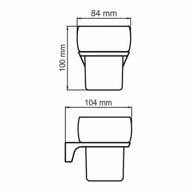 Стакан Wasserkraft Glan K-5100 (K-5128) с настенным держателем (черным) 3