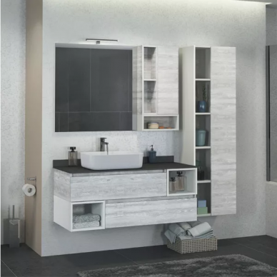 Тумба для ванной Comforty Прага-120 (120x63x52 см), дуб белый, с раковиной Comforty T-Y9378 0