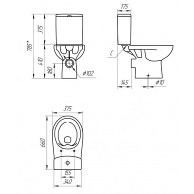 Унитаз напольный Cersanit Nature Clean On (KO-NTR011-3/5-COn-DL) микролифт 7