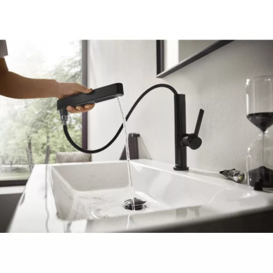 Смеситель для раковины Hansgrohe Finoris 230 2jet Push-Open (76063670) черный матовый 5