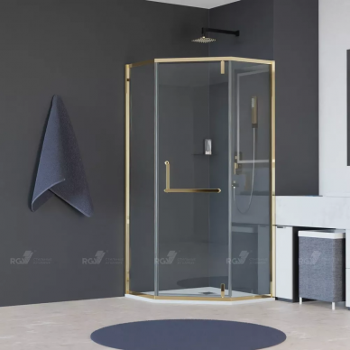Душевой уголок RGW Hotel HO-084G (100x100) профиль золото/стекло прозрачное 0