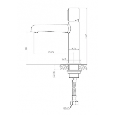Смеситель для раковины BelBagno Uno (UNO-LVM-NERO) черный матовый 5