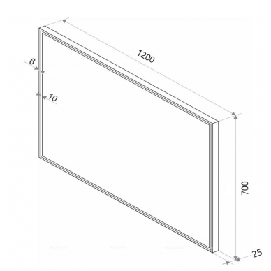Зеркало Sintesi Armadio cromo (120 см) с LED-подсветкой 7