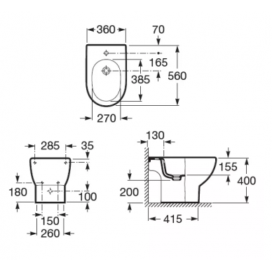 Биде напольное Roca Meridian N (357244000) 1