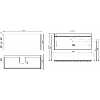 Тумба для ванной Sancos Libra (LB120-1ECH) (119см) дуб чарльстон 5