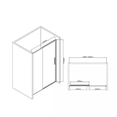 Душевая дверь Vincea Slim-U (VDS-2SU140CL) 140x200 см, профиль хром/стекло прозрачное 6