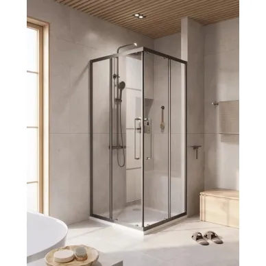 Душевой уголок Cezares Relax 304-A-2 (RELAX-304-A-2-80-C-GM), 80x80 см, оружейная сталь/прозрачное стекло 0