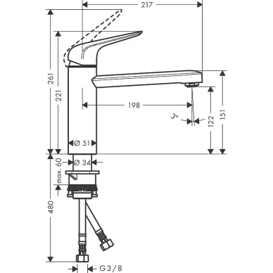 Смеситель для кухни Hansgrohe Focus M42 71806000 хром 6