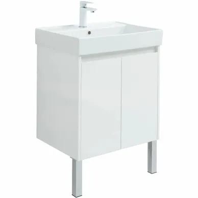 Тумба для ванной Aquanet Nova Lite 298847 60 см, белая глянцевая 5