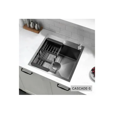 Мойка кухонная Esbano Cascade-S ESMKCASCS многофункциональная, 50x50 см, темная сталь 5
