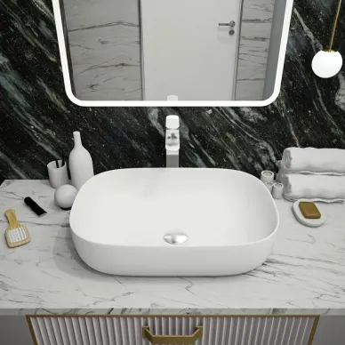 Раковина накладная Teymi Solli 60 artceramic T50395 61 см белая матовая 6
