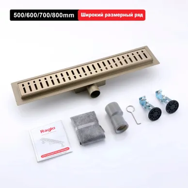 Душевой лоток Raglo R650 R650.70.03 700мм, сатин золотой 14