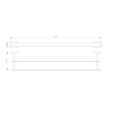 Полотенцедержатель Wonzon & Woghand Flat WW-9711-60CM двойной, 60 см, хром 2