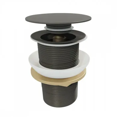 Сливной набор для раковины Teymi Solli T140206 без перелива, click-clack, графит матовый 6