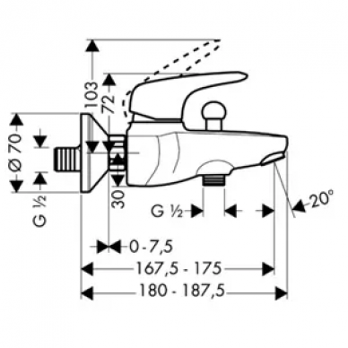 Смеситель для ванны Hansgrohe Metris E (31470000) 1