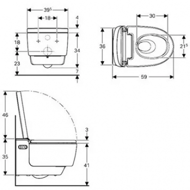 Чаша подвесного унитаза Geberit AquaClean Mera Classic (146.204.21.1) 8