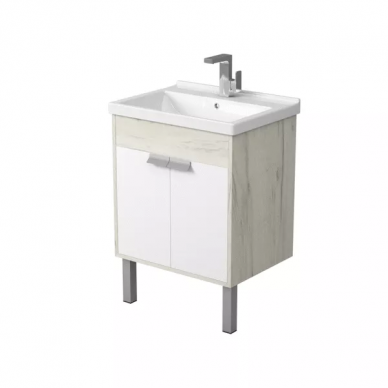 Тумба для ванной Aquaton Флай 60 (1A237301FAX10) белый/дуб крафт 6