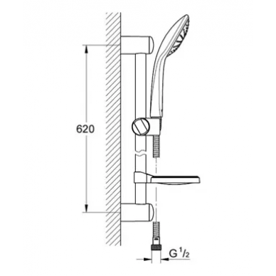 Душевой гарнитур Grohe Euphoria Mono (27266001) (600 мм) 1